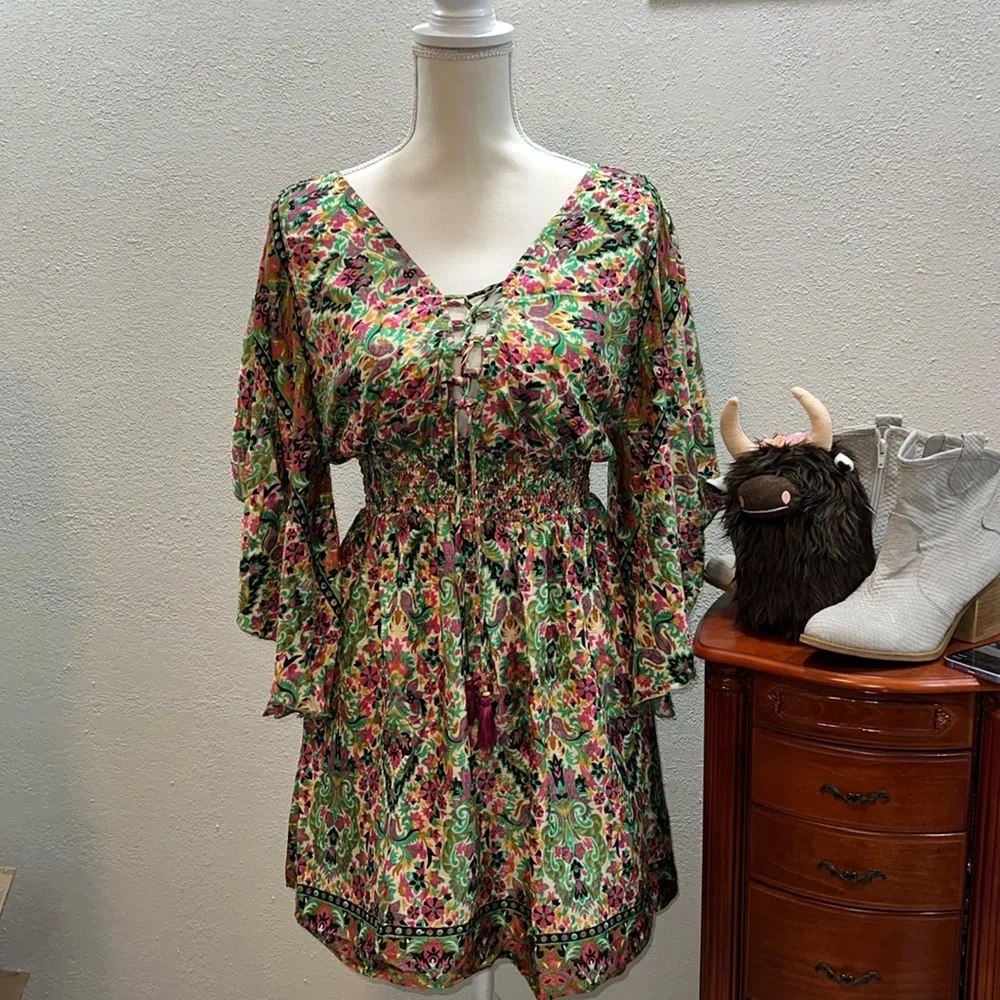 NWT anthropology Raga Jai Kimono Mini Dress - Picture 1 of 6